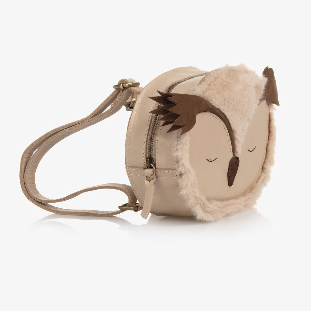 دونسجي-حقيبة ظهر جلد لون عاجي داكن (20 سم) | Childrensalon Outlet