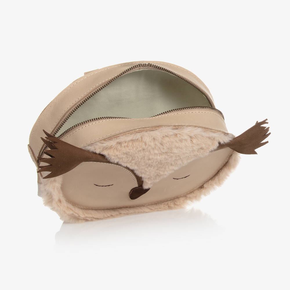 دونسجي-حقيبة ظهر جلد لون عاجي داكن (20 سم) | Childrensalon Outlet