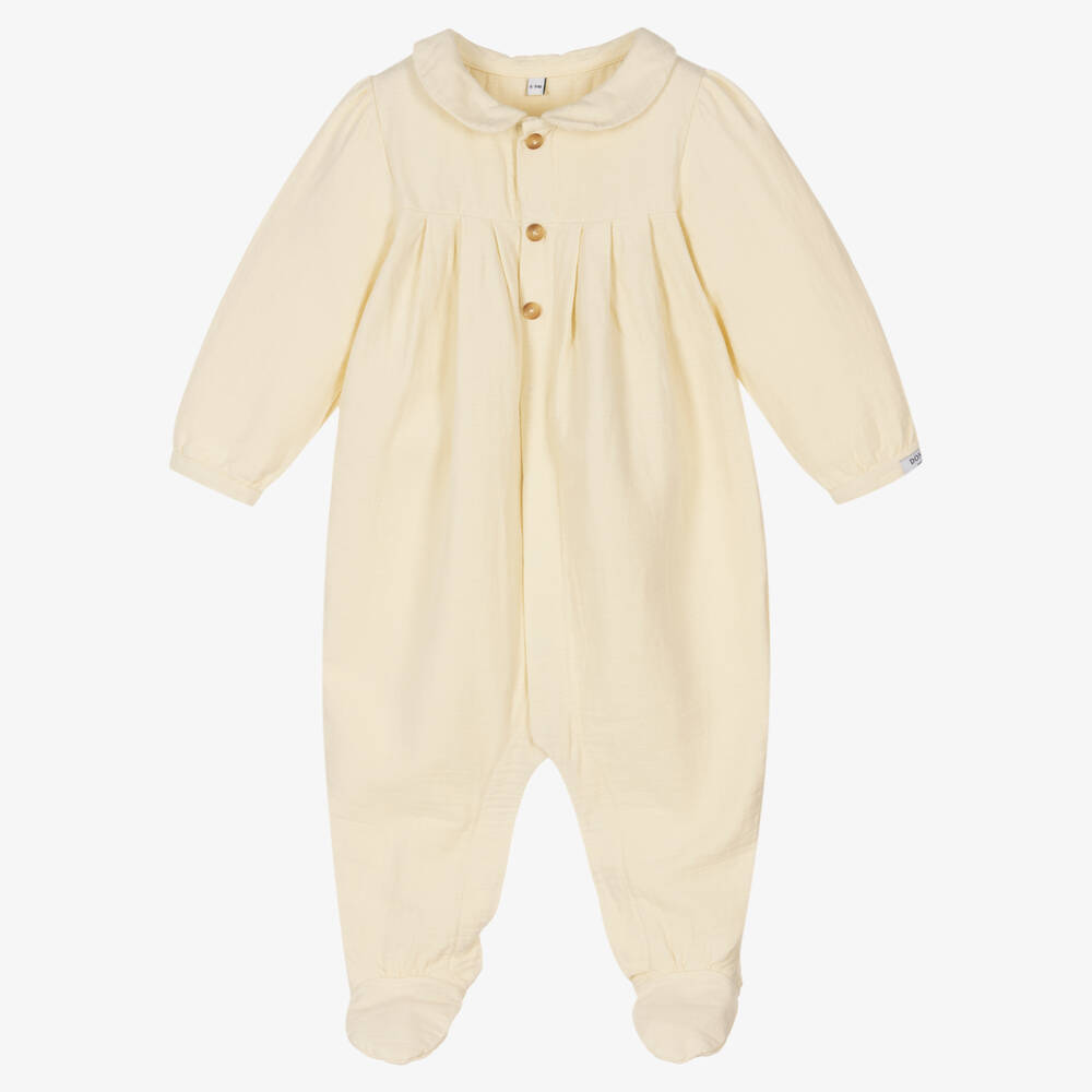 Donsje-Ivory Organic Cotton Babygrow | Childrensalon Outlet