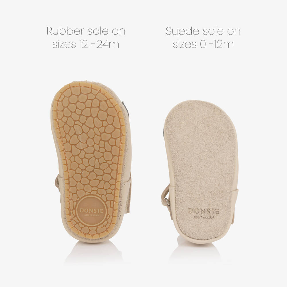 Donsje-Ivory Tiger Leather Pre-Walker Shoes | Childrensalon Outlet