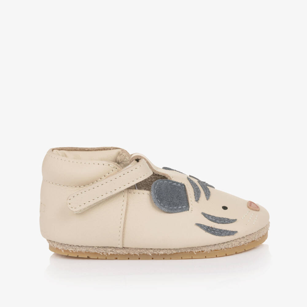 Donsje-Ivory Tiger Leather Pre-Walker Shoes | Childrensalon Outlet