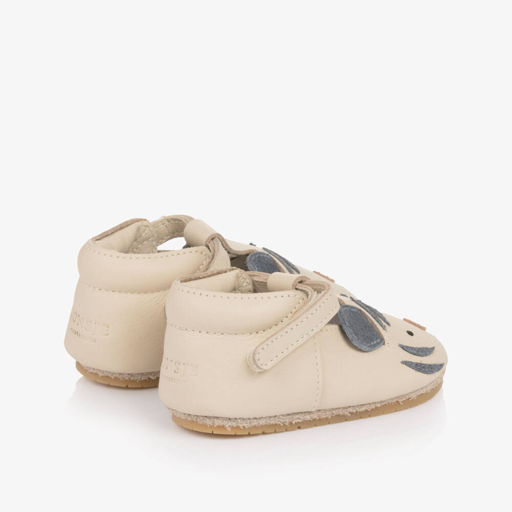 Donsje-Ivory Tiger Leather Pre-Walker Shoes | Childrensalon Outlet