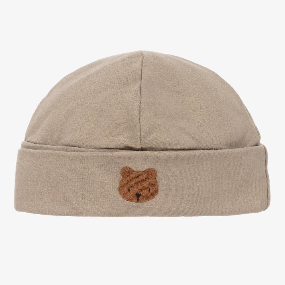 Donsje - Khaki Green Cotton Baby Hat | Childrensalon