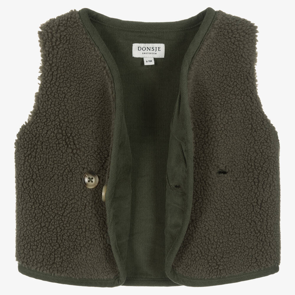Donsje-Жилет из искусственной овчины цвета хаки | Childrensalon Outlet