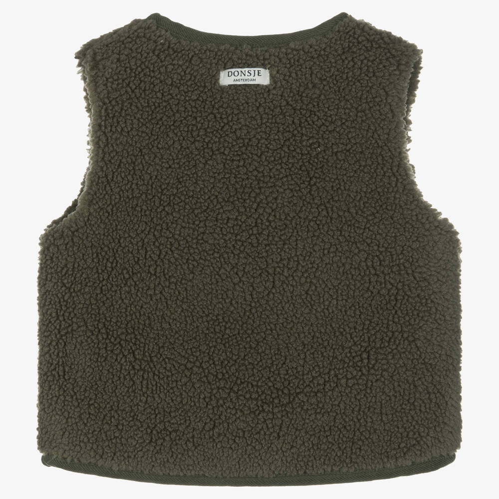 Donsje-Жилет из искусственной овчины цвета хаки | Childrensalon Outlet