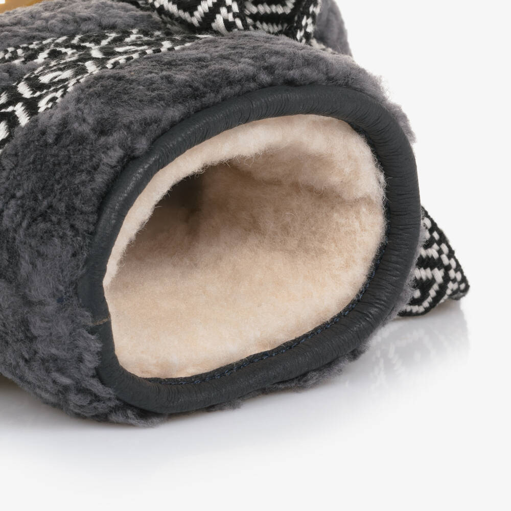 Donsje-Navy Tie Up Boots | Childrensalon Outlet