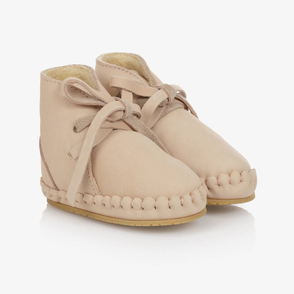 Donsje - Pink Leather Baby Boots | Childrensalon