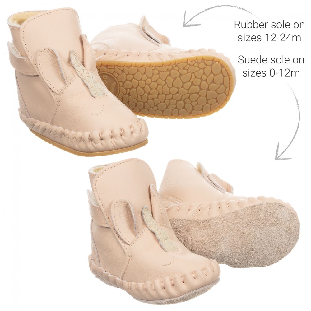 دونسجي-بوت جلد لون زهري لمرحلة بدء المشي | Childrensalon Outlet