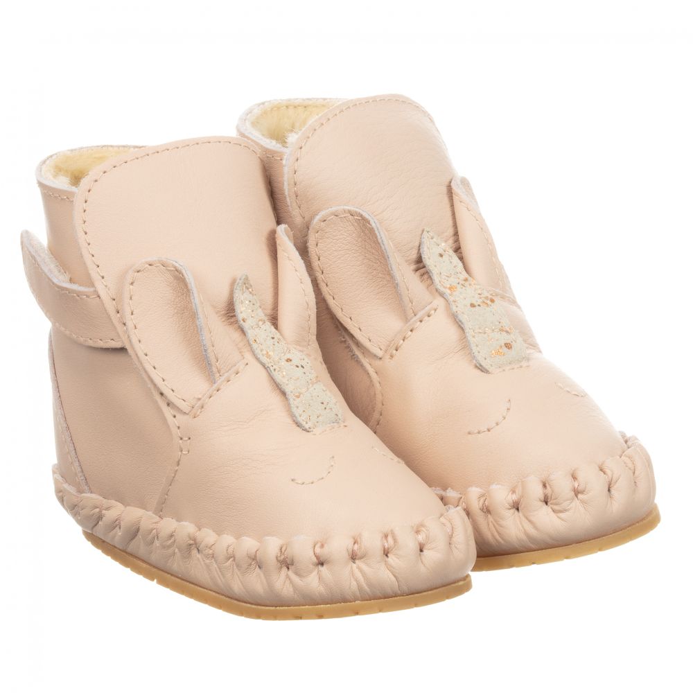 Donsje - Bottines licorne roses en cuir | Childrensalon