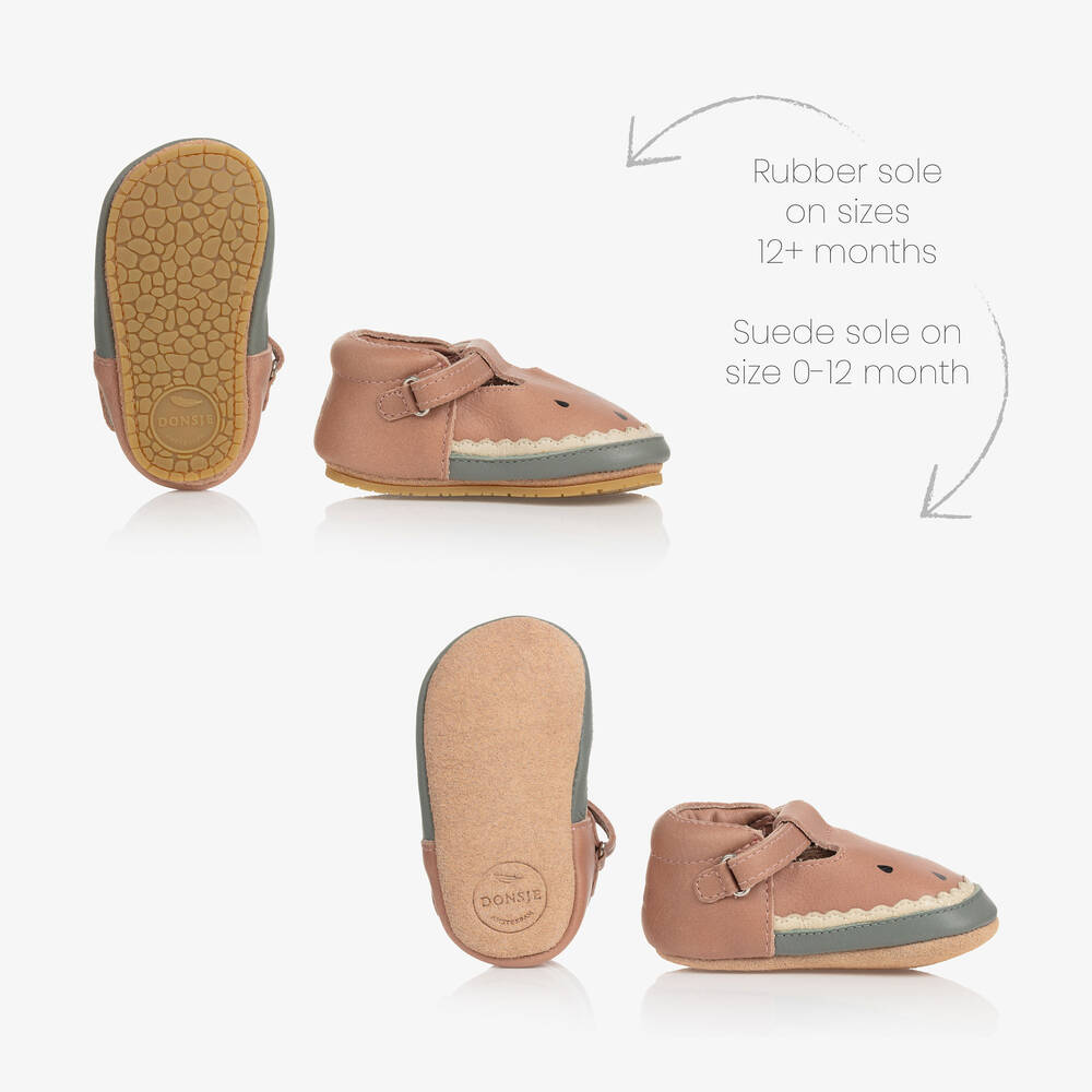 Donsje-Розовые кожаные туфли с арбузами для малышей | Childrensalon Outlet