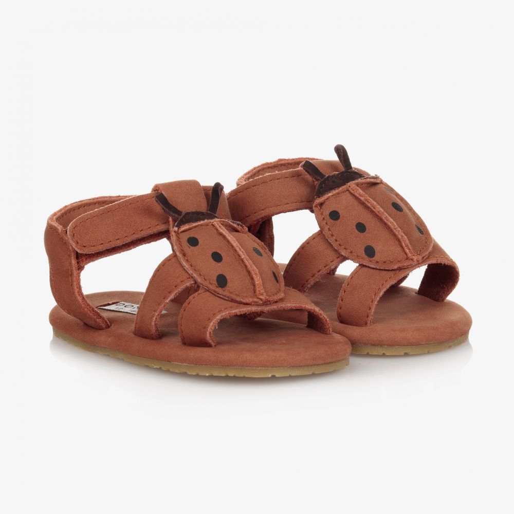 Donsje - Hellbraune Klett-Wildledersandalen | Childrensalon