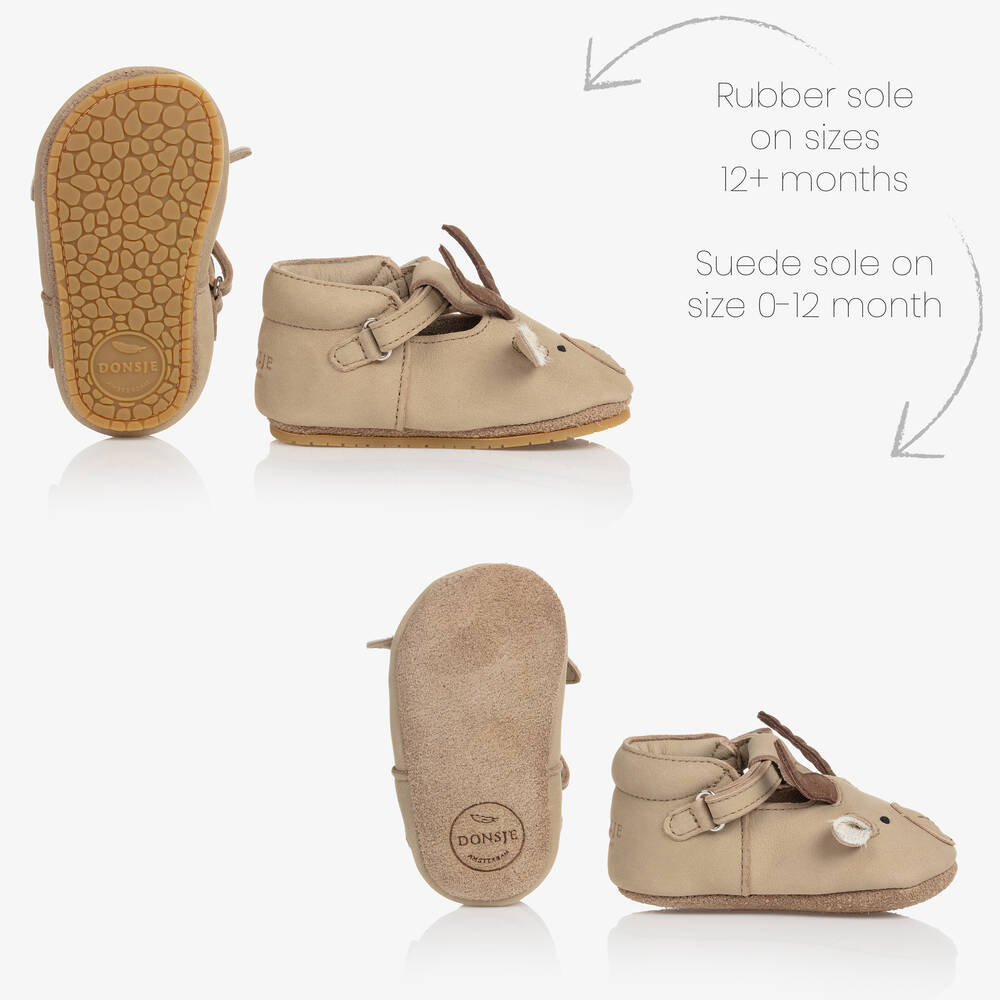 Taupe baby shoes hot sale