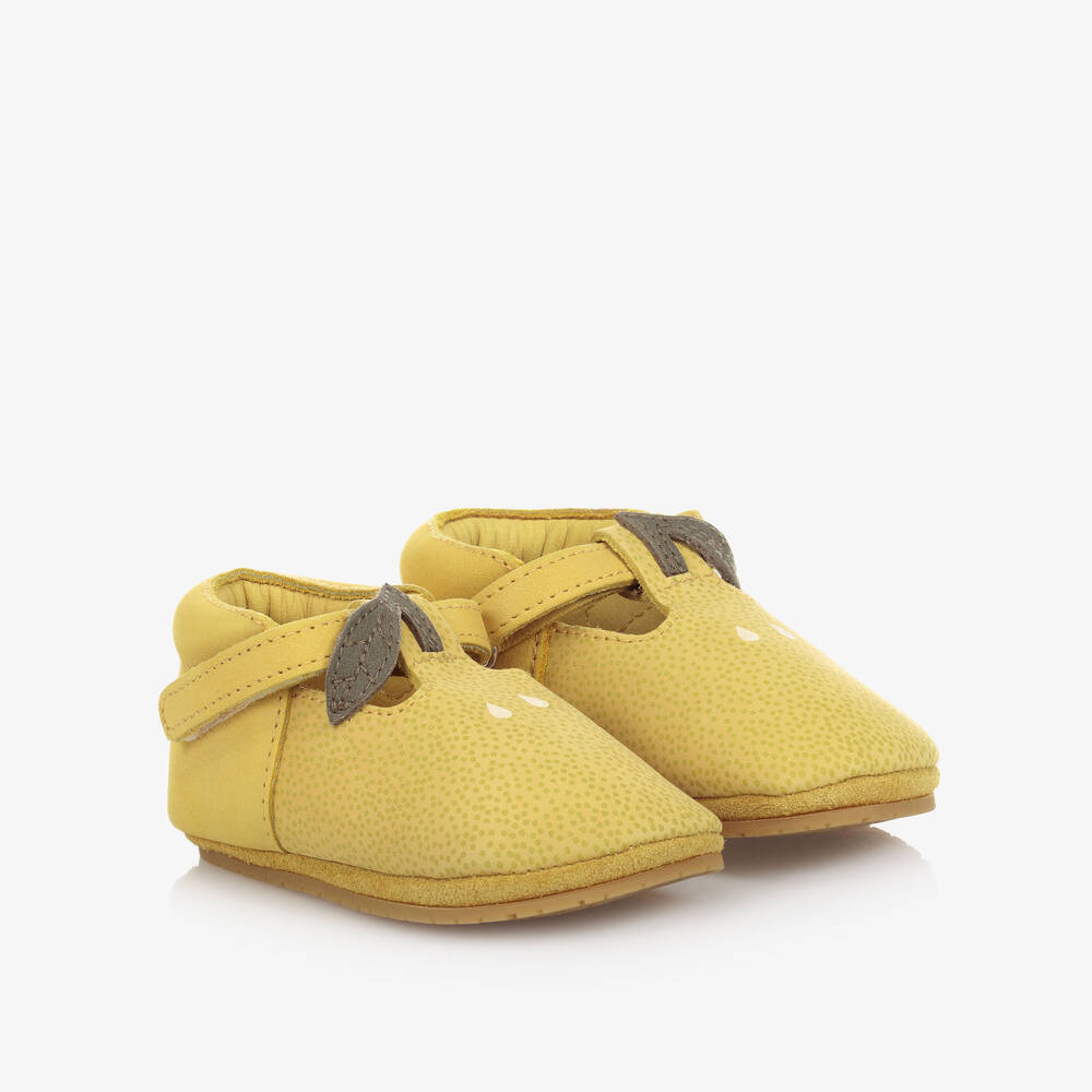 Donsje-Yellow Lemon Leather Baby Shoes | Childrensalon Outlet