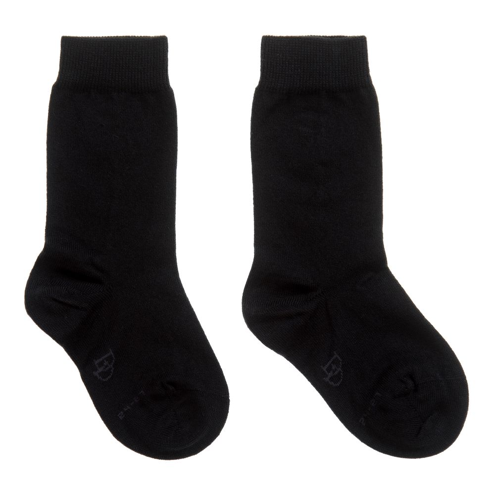 Dore Dore - Black Cotton & Cashmere Socks | Childrensalon