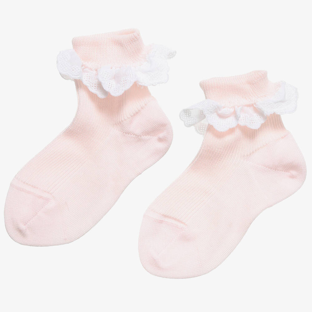 Dore Dore-Girls Luxury Pink Frilly Socks | Childrensalon Outlet