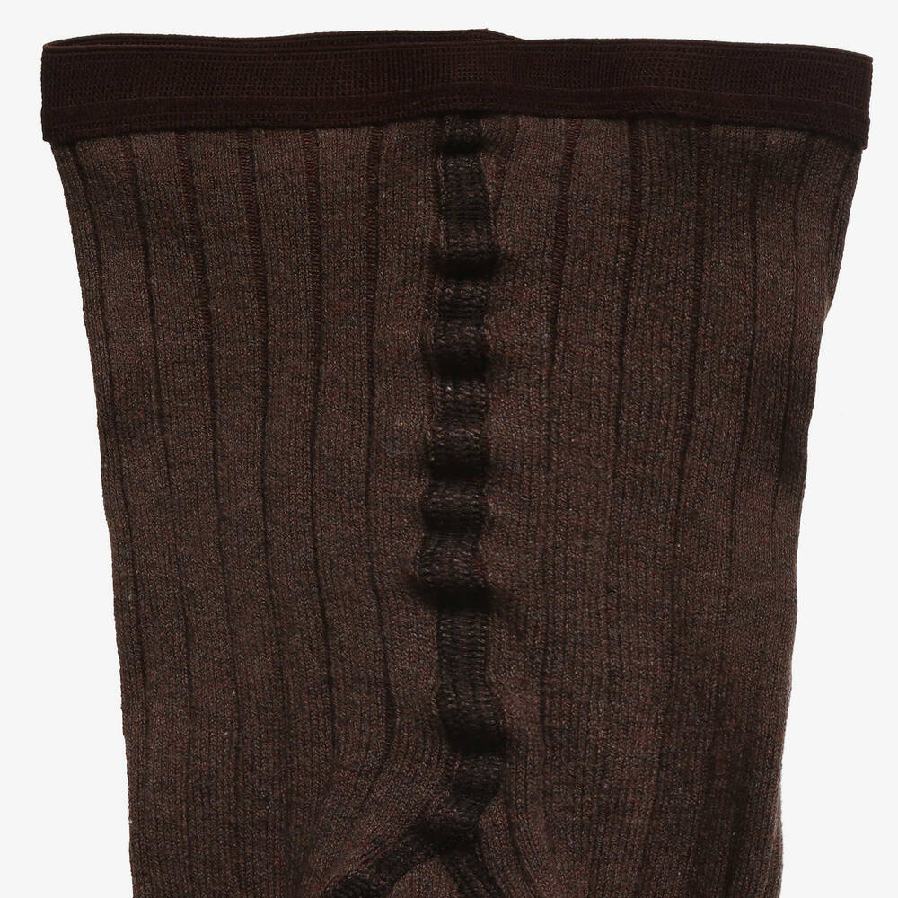 Brown ribbed tights outlet