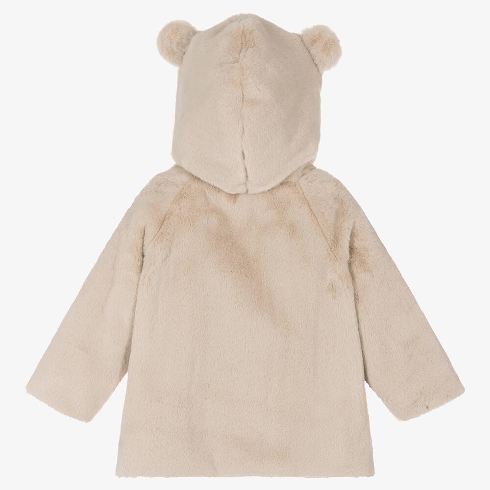 Dr. Kid-Бежевое плюшевое пальто для малышей | Childrensalon Outlet