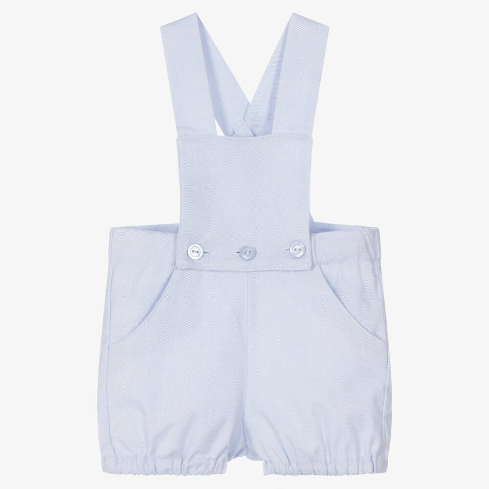 Dr. Kid - Baby Boys Blue Cotton Dungaree Shorts | Childrensalon