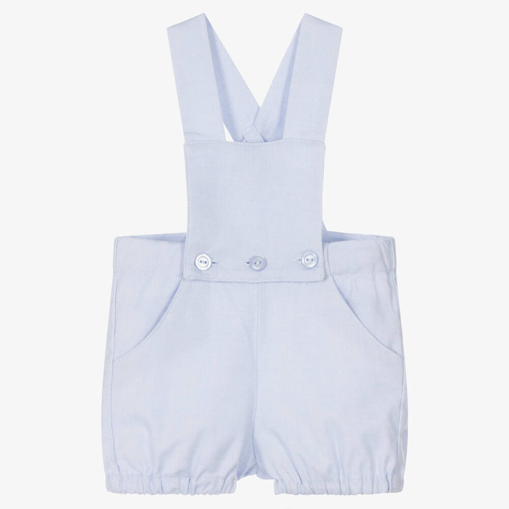 Dr. Kid - Blaue kurze Baby-Baumwoll-Latzhose | Childrensalon