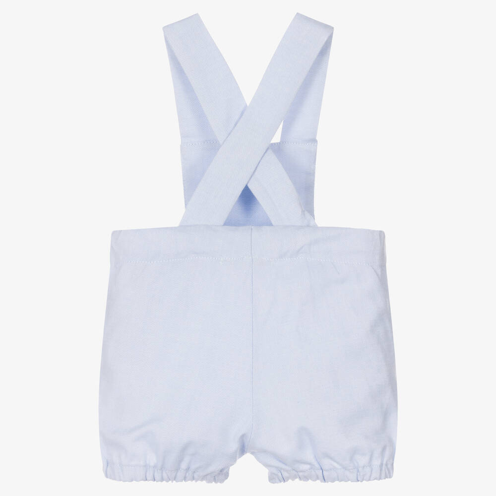 Dr. Kid Baby Boys Blue Cotton Dungaree Shorts Childrensalon Outlet