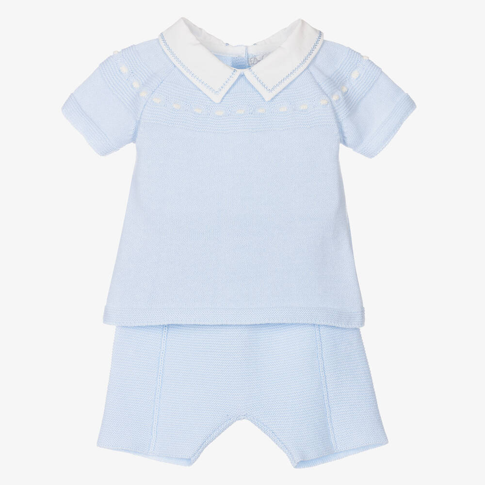 Dr. Kid - Blaues Strickshorts-Set für Babys | Childrensalon