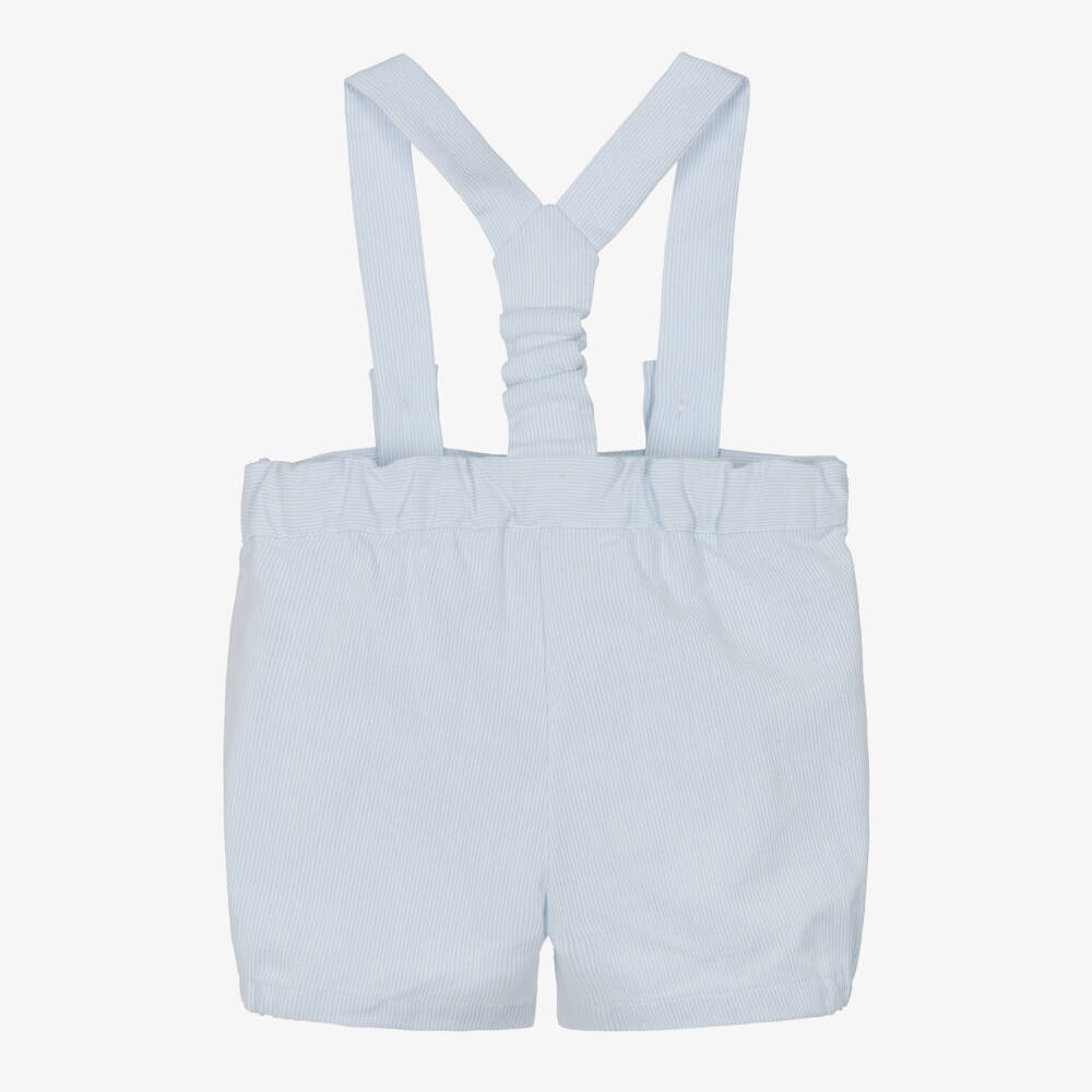 Dr. Kid-Baby Boys Blue Stripe Shorts with Braces | Childrensalon Outlet