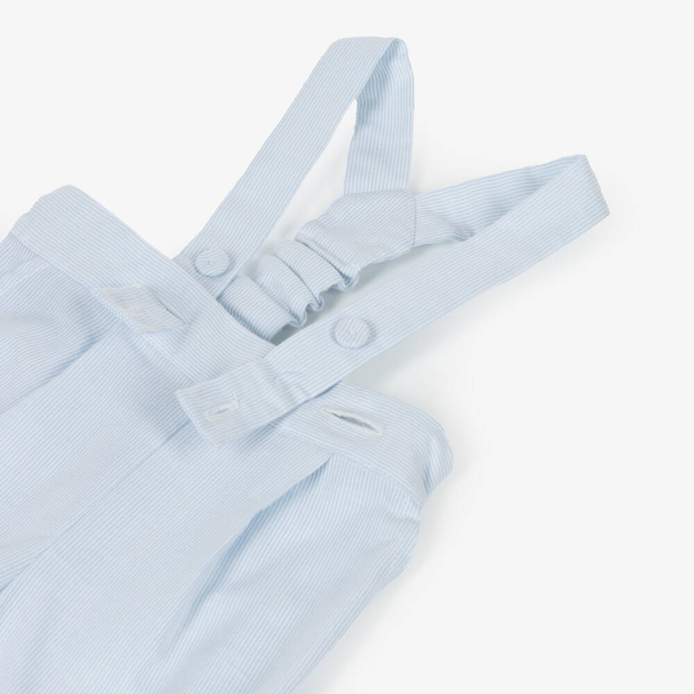 Dr. Kid-Baby Boys Blue Stripe Shorts with Braces | Childrensalon Outlet