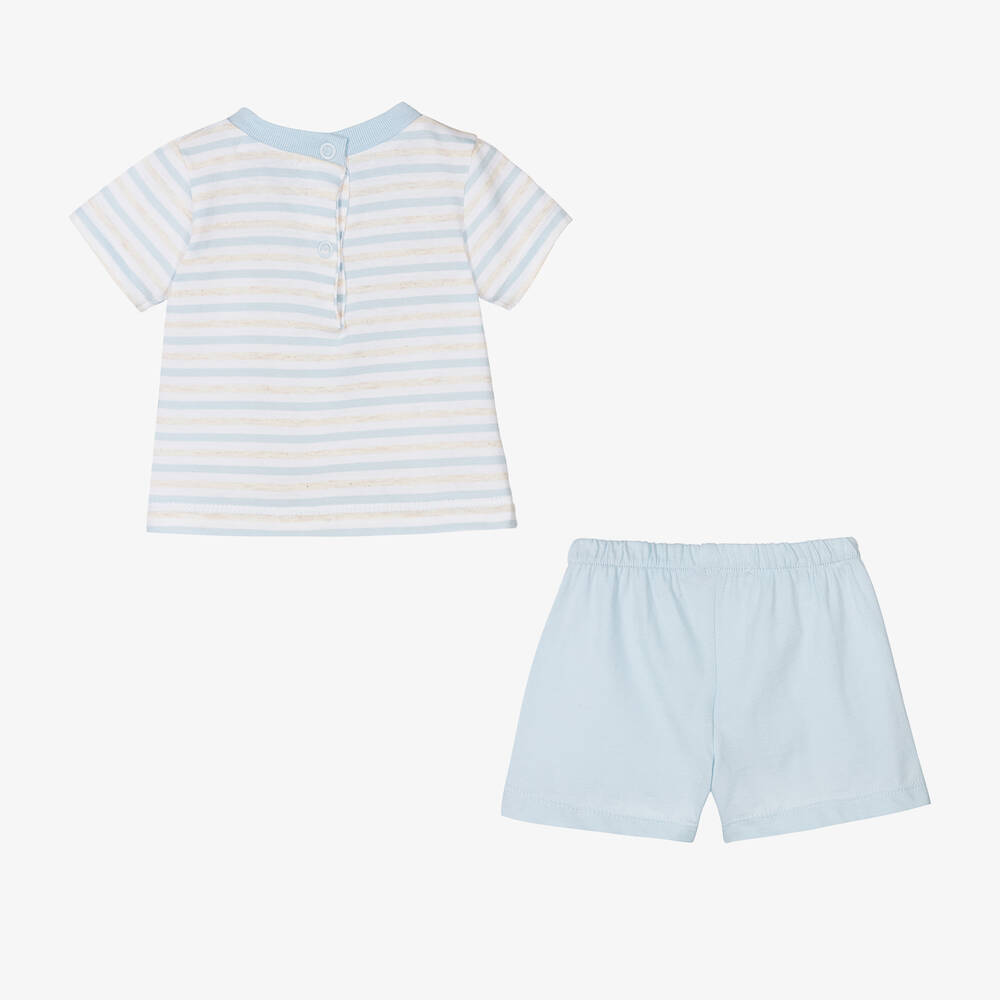 Dr. Kid-Baby Boys Blue Striped Shorts Set | Childrensalon Outlet