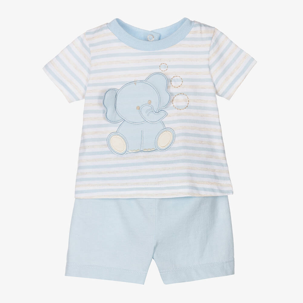 Dr. Kid - Baby Boys Blue Striped Shorts Set | Childrensalon