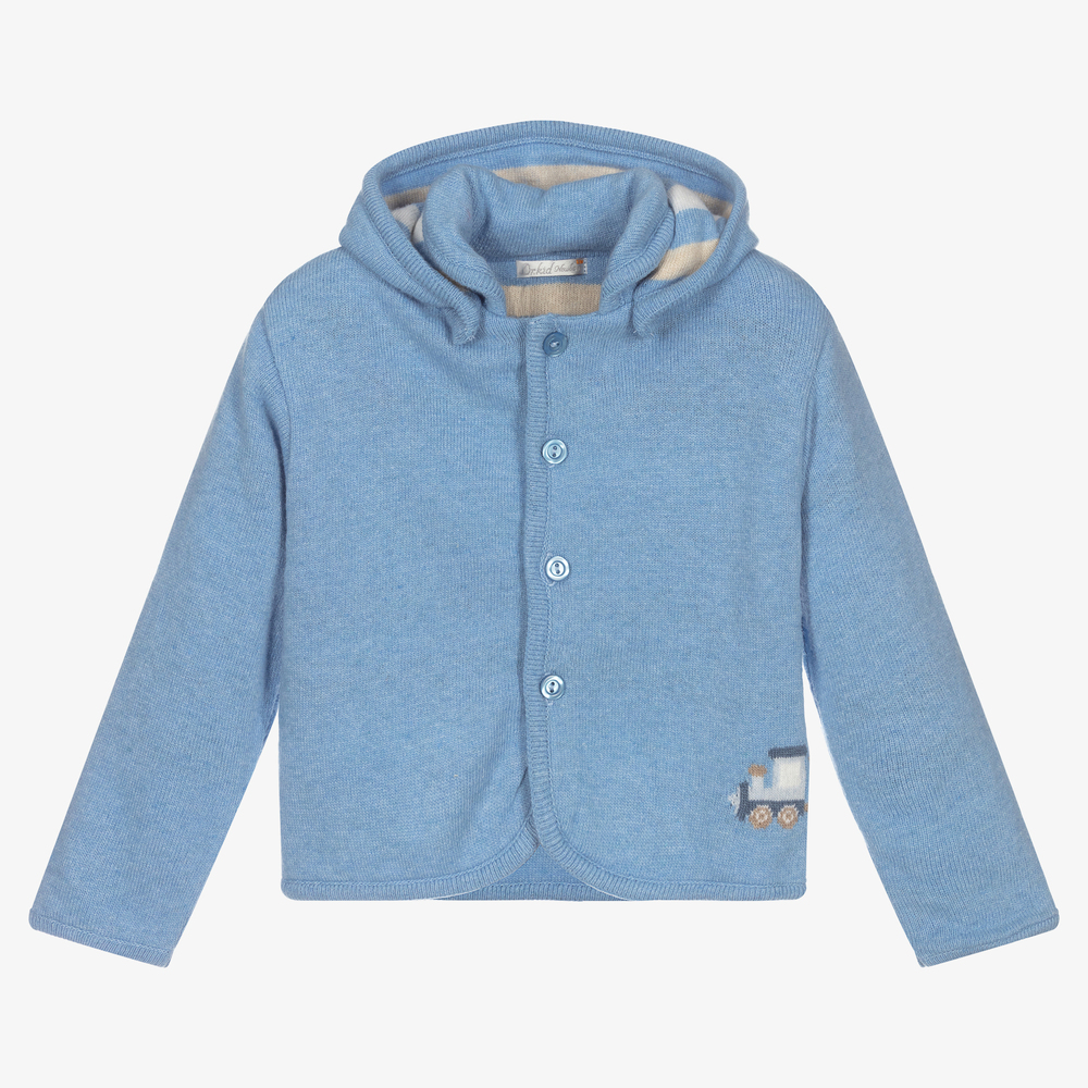 Baby Boys Blue Wool Cardigan