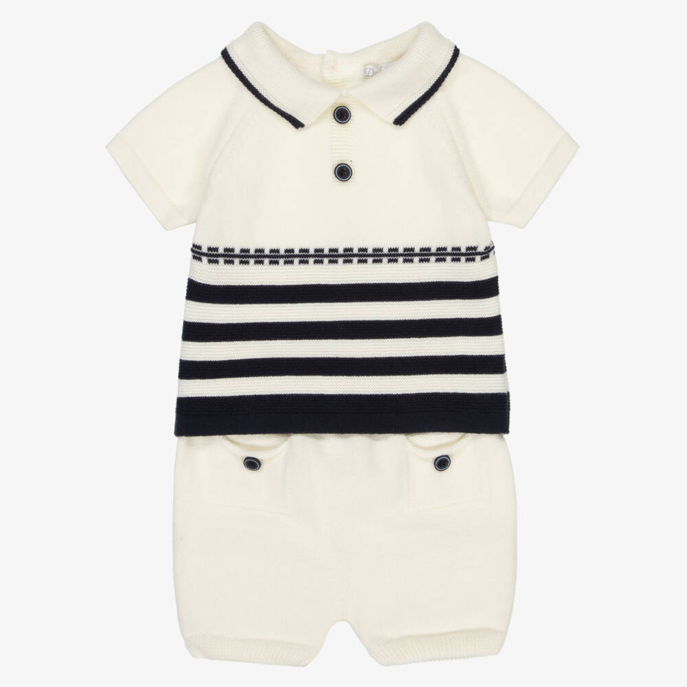 Dr. Kid-Baby Boys Cream Knit Ensemble | Childrensalon Outlet