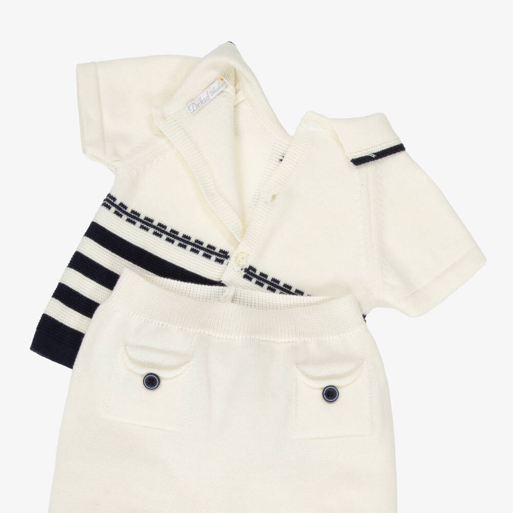 Dr. Kid-Baby Boys Cream Knit Ensemble | Childrensalon Outlet