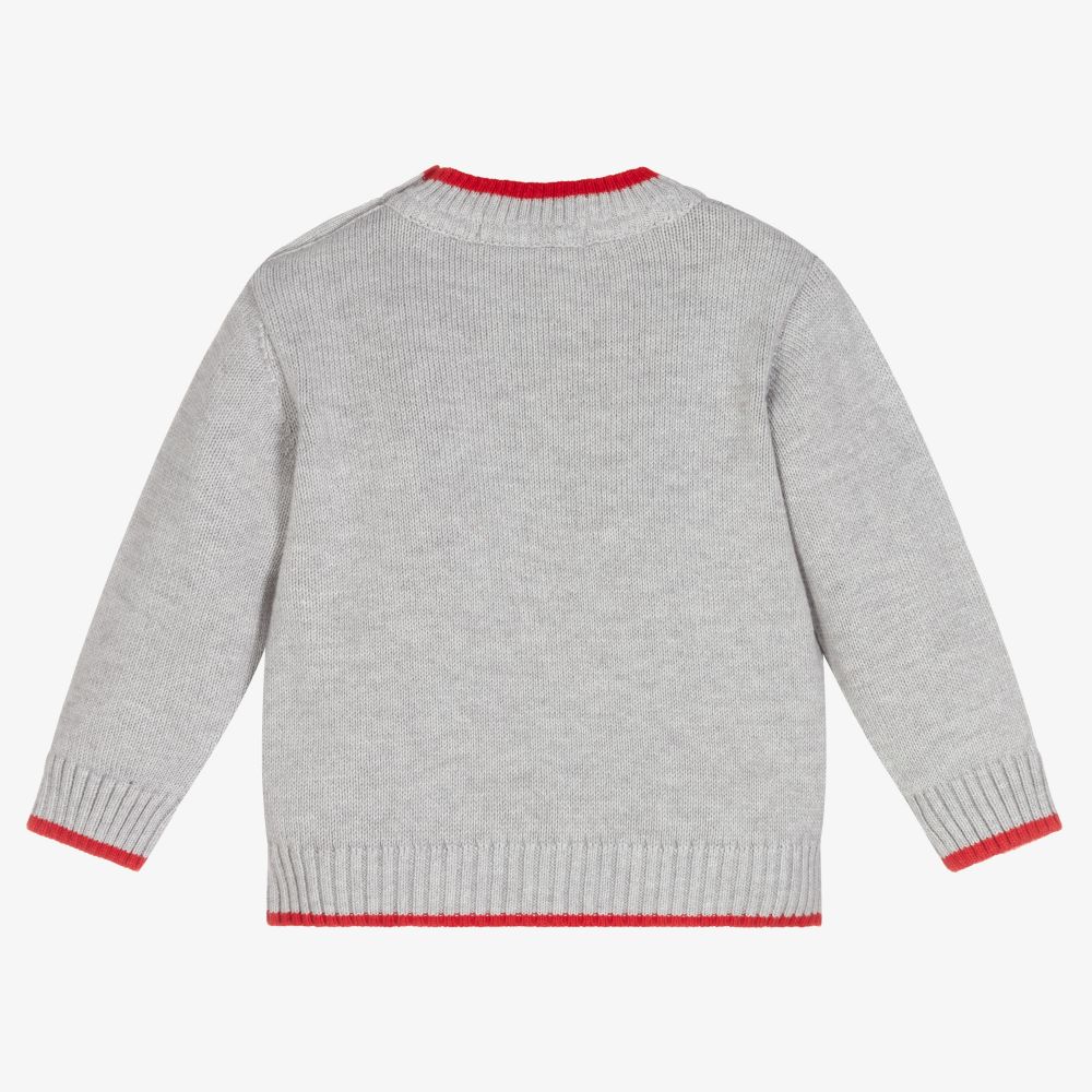 Dr. Kid-Baby Boys Grey Cotton Sweater | Childrensalon Outlet