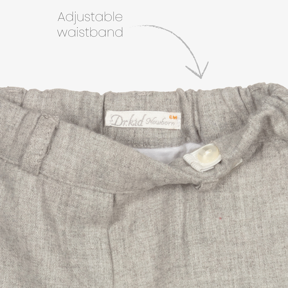 Dr. Kid-Baby Boys Grey Cotton Trousers | Childrensalon Outlet