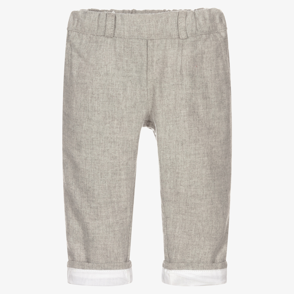 Dr. Kid - Baby Boys Grey Cotton Trousers | Childrensalon