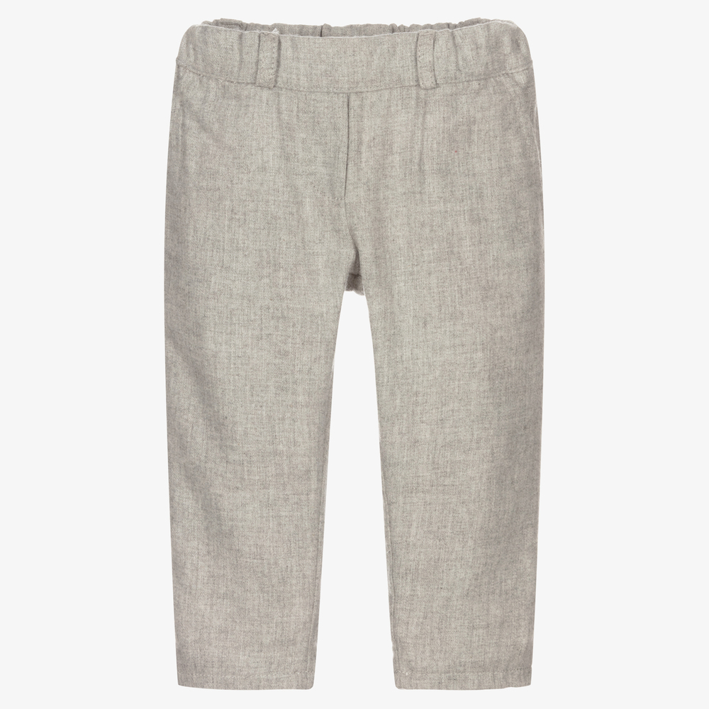 Dr. Kid-Baby Boys Grey Cotton Trousers | Childrensalon Outlet
