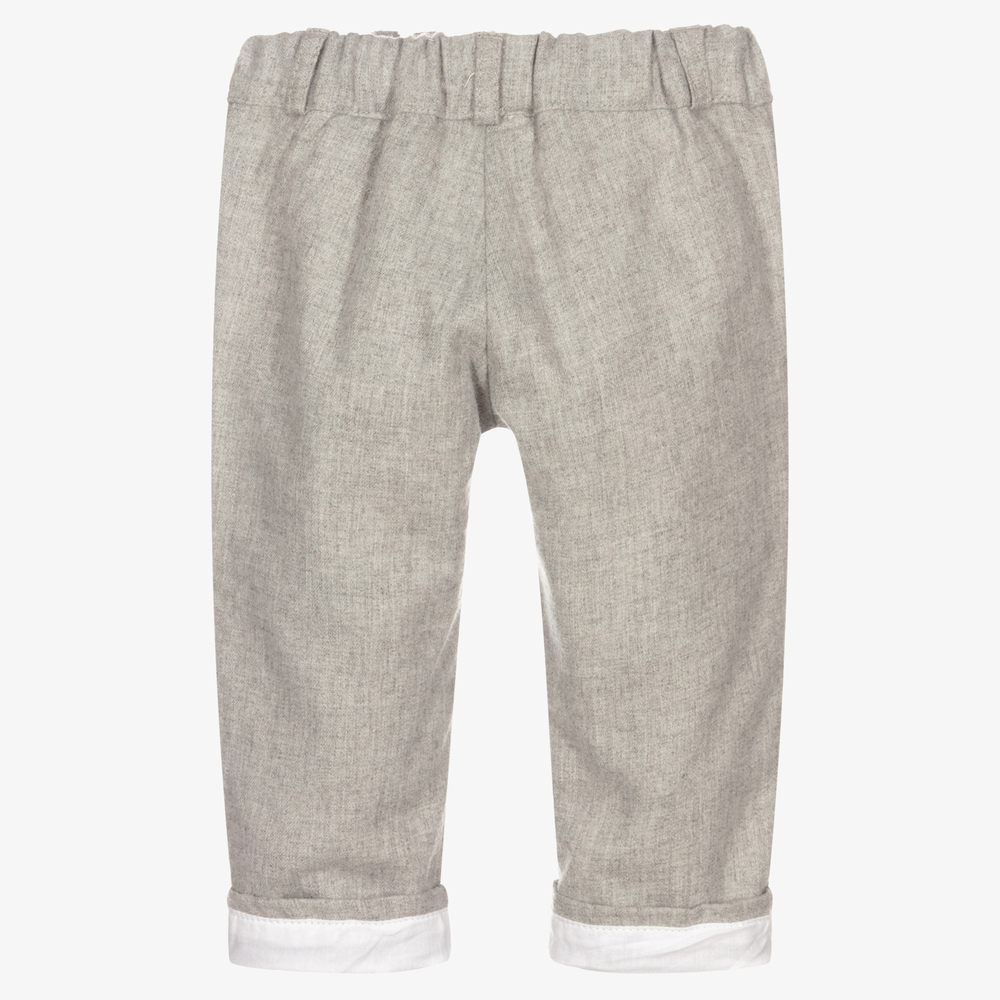 Dr. Kid-Baby Boys Grey Cotton Trousers | Childrensalon Outlet