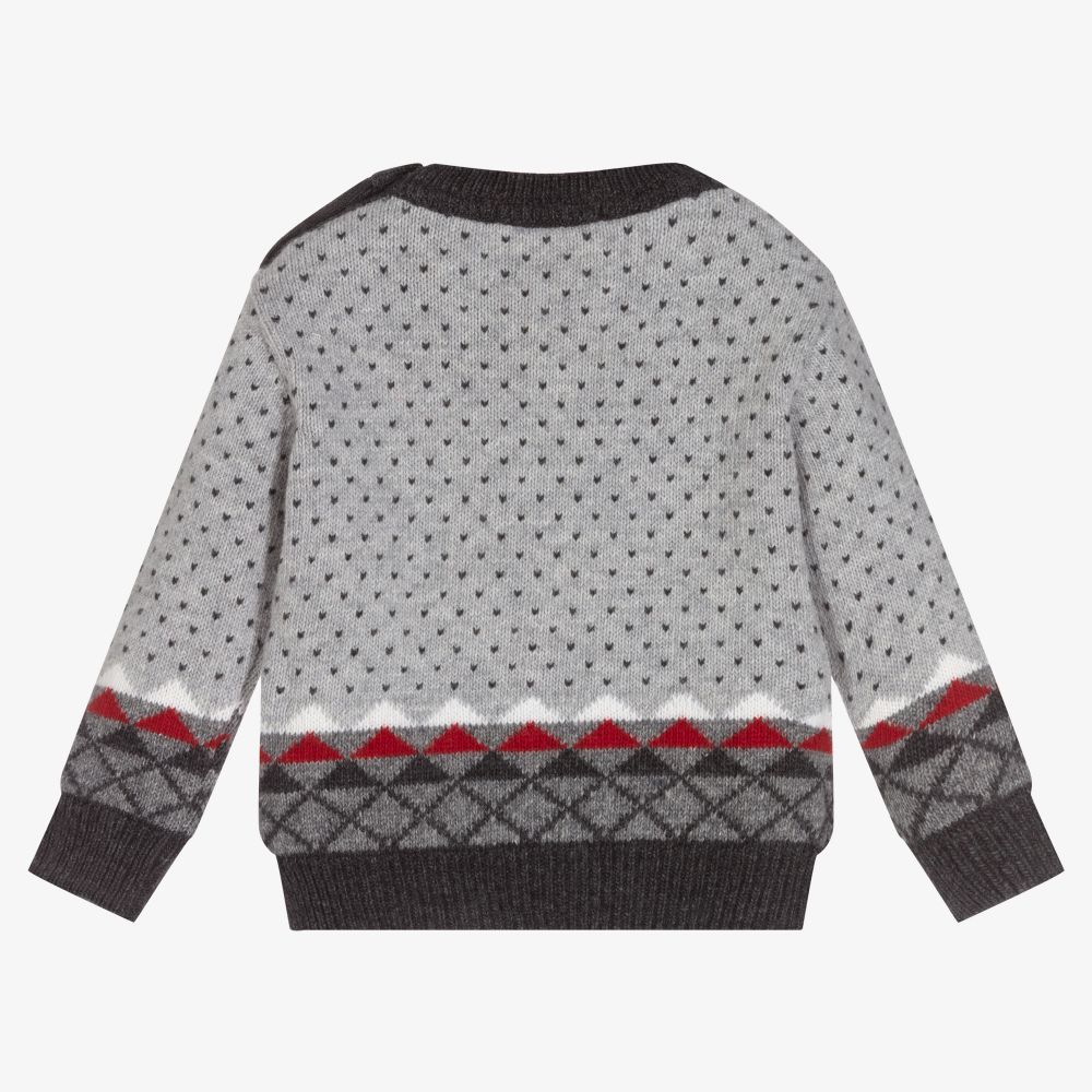 Dr. Kid-Baby Boys Grey Knit Jumper | Childrensalon Outlet