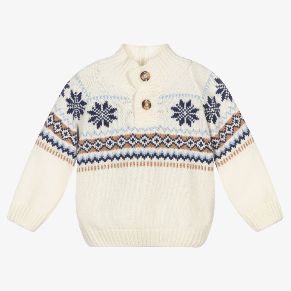 Dr. Kid - Baby Boys Ivory Cotton Sweater | Childrensalon