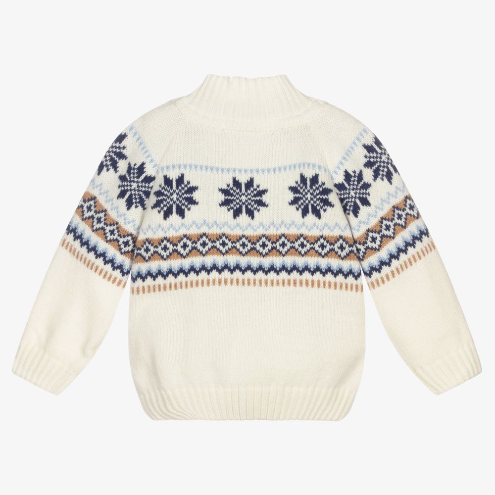 Dr. Kid Baby Boys Ivory Cotton Sweater Childrensalon Outlet