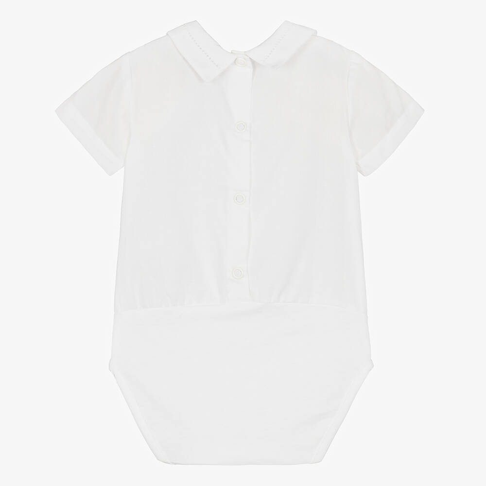 دكتور كيد-بودي سوت قطن بوبلين لون أبيض للمواليد | Childrensalon Outlet