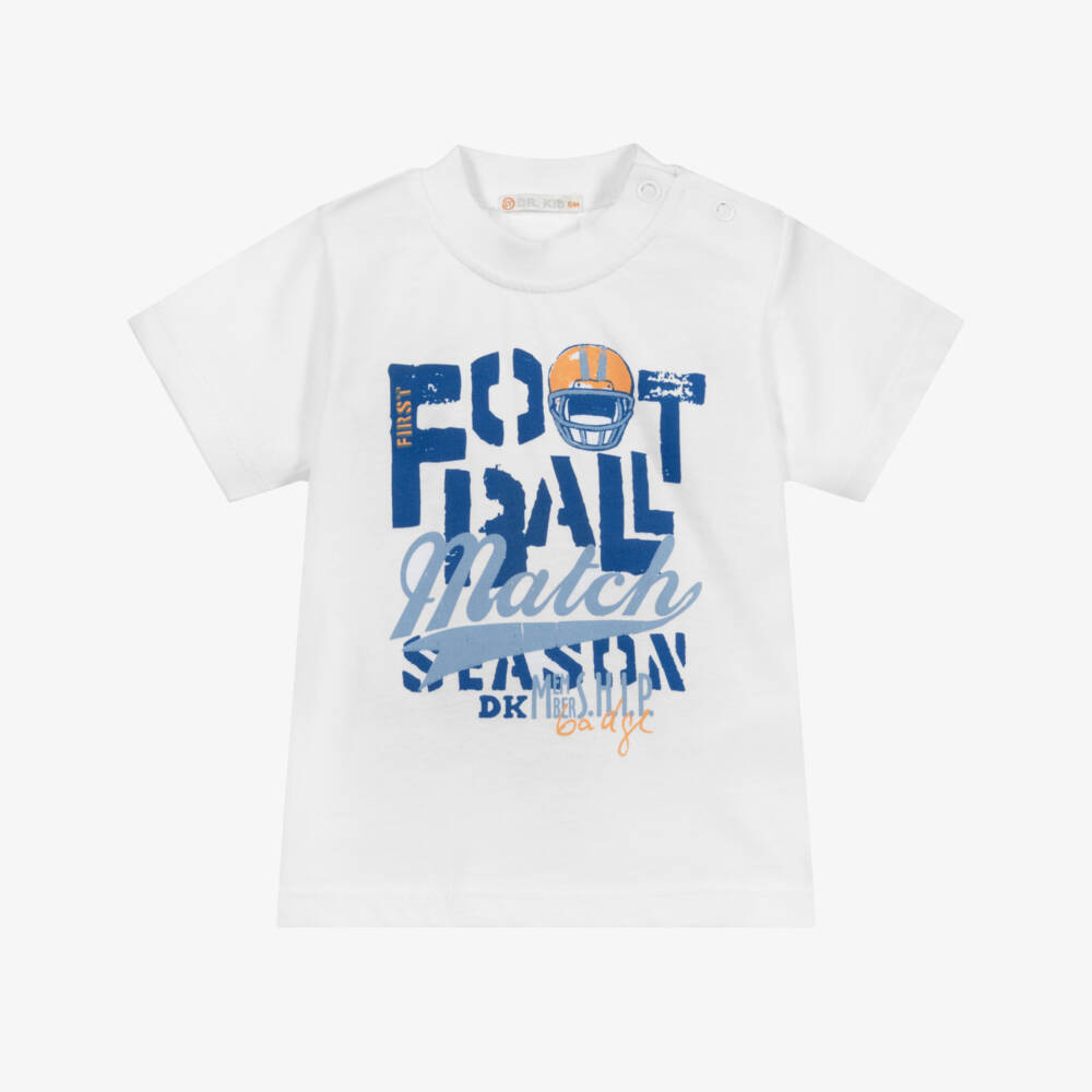 Dr. Kid-Baby Boys White Cotton T-Shirt | Childrensalon Outlet