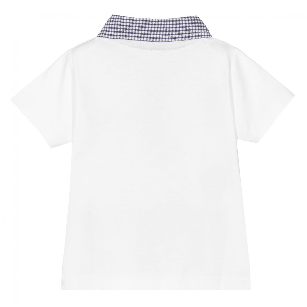 دكتور كيد-Baby Boys White Polo Shirt | Childrensalon Outlet