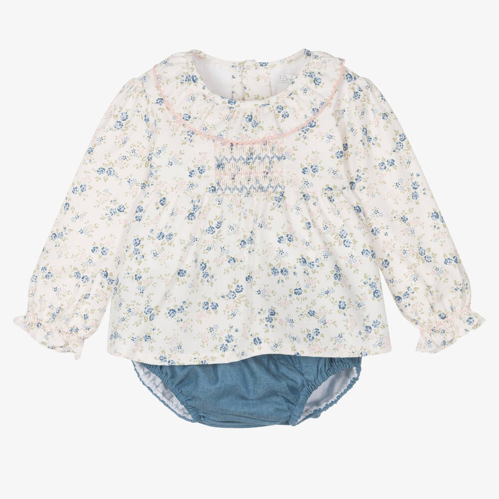 Dr. Kid - Ensemble short coton bleu à fleurs | Childrensalon