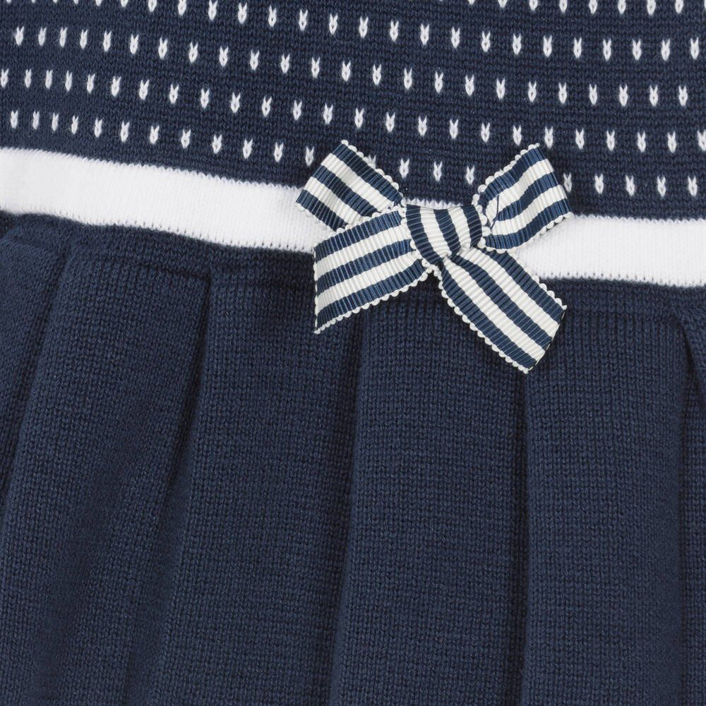 Dr. Kid-Baby Girls Blue Cotton Knit Seagull Dress | Childrensalon Outlet