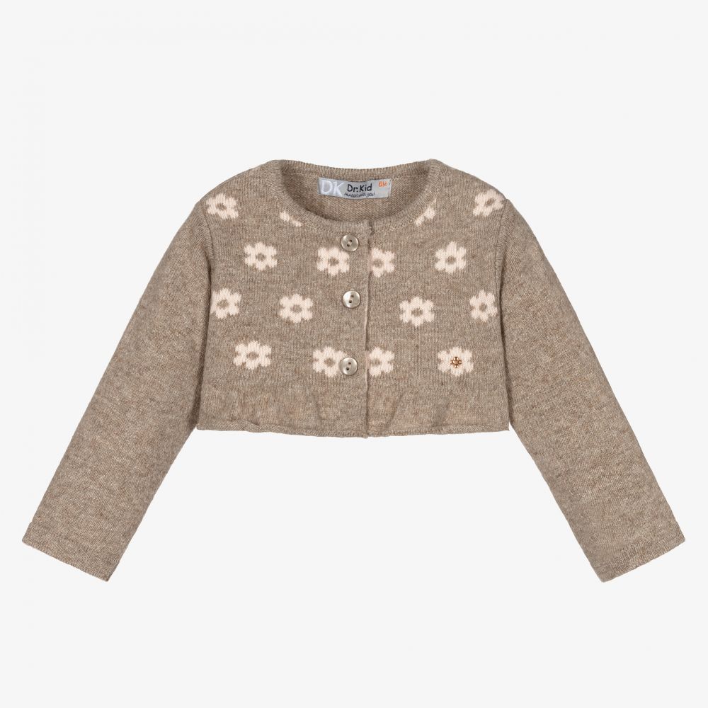 Dr. Kid-Baby Girls Brown Wool Cardigan | Childrensalon Outlet