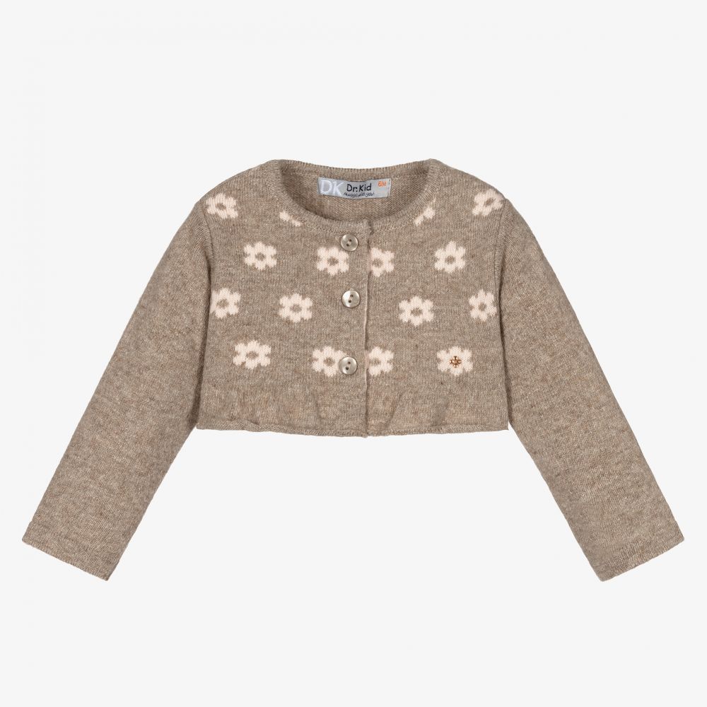 Dr. Kid - Baby Girls Brown Wool Cardigan | Childrensalon