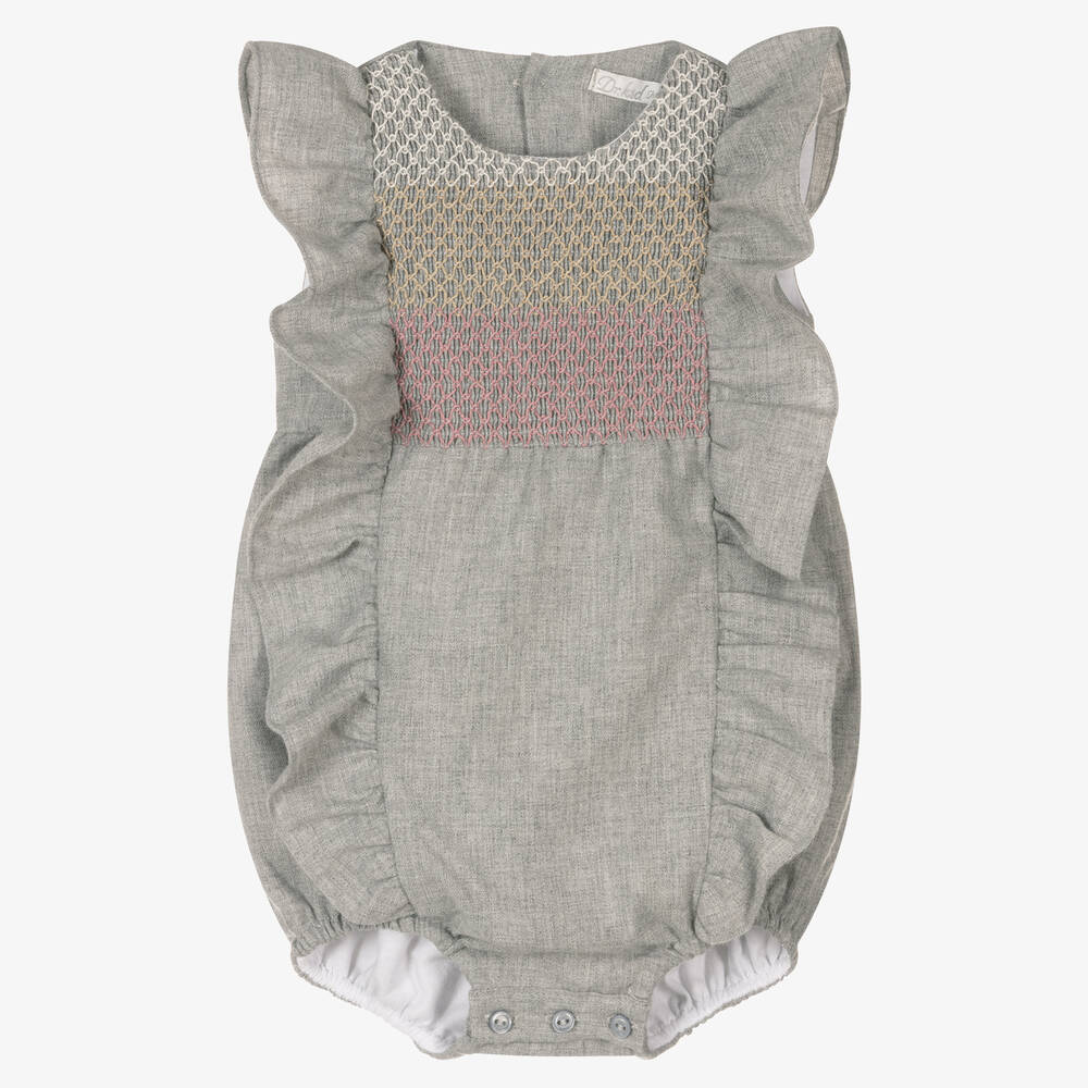 Dr. Kid - Baby Girls Grey Cotton Shortie | Childrensalon