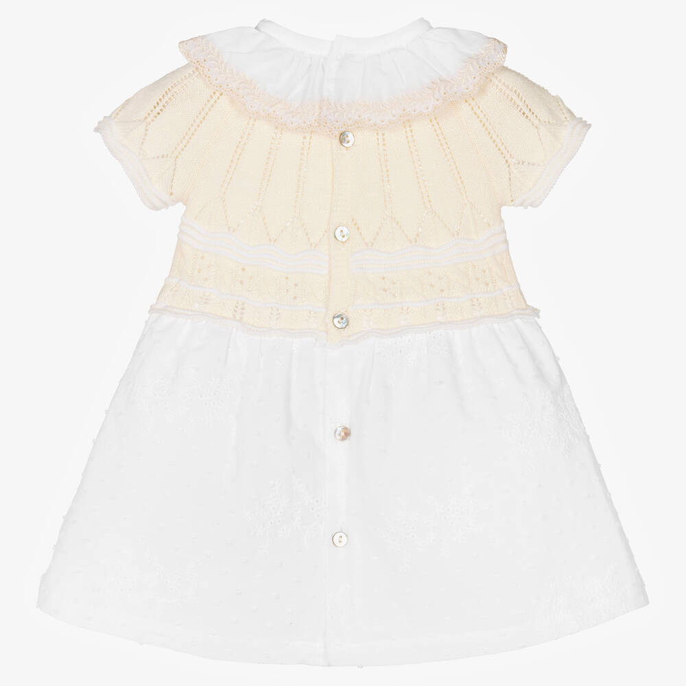 Dr. Kid-Кремово-белое платье из хлопка | Childrensalon Outlet