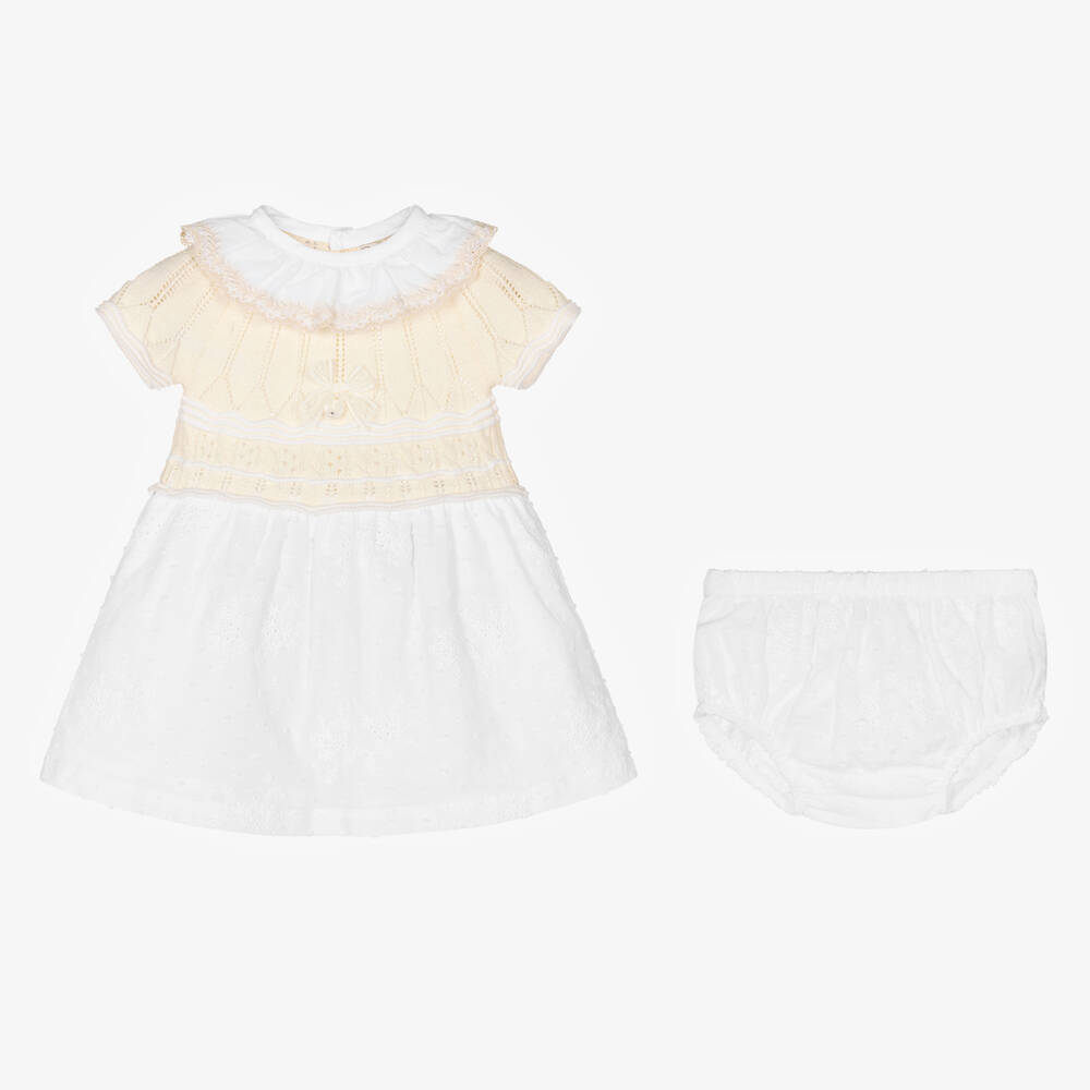 Dr. Kid-Кремово-белое платье из хлопка | Childrensalon Outlet